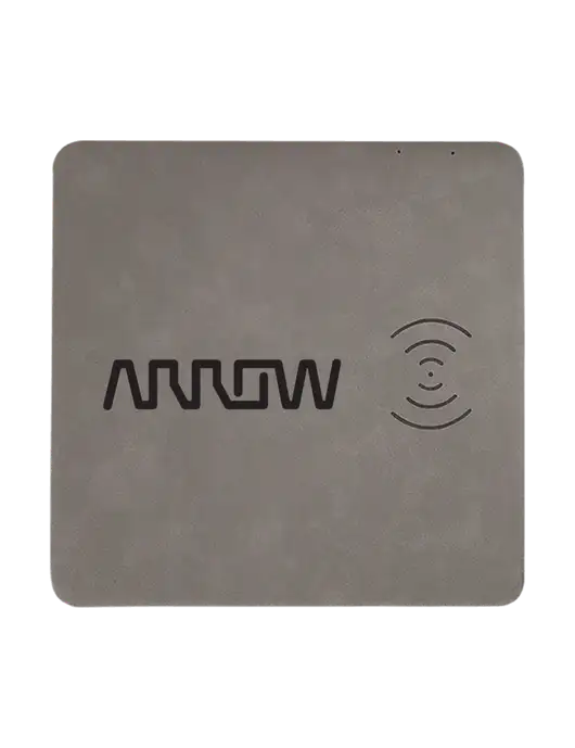 Grey Laserable Leatherette Phone Charging Mat w/Arrow Electronics Logo