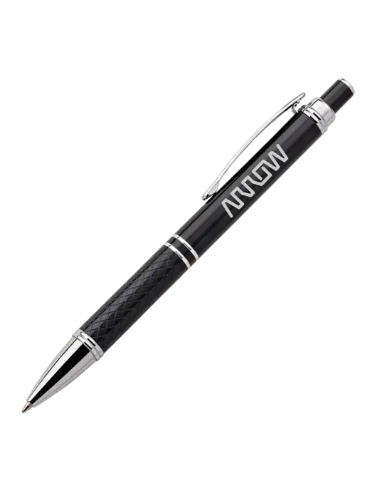 Black Stellar Scribe Pen - Black Ink w/Arrow Electronics Logo