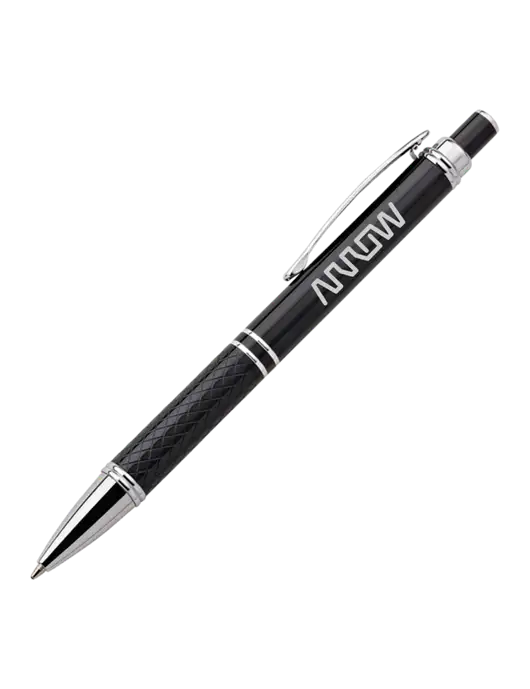 Black Stellar Scribe Pen - Black Ink w/Arrow Electronics Logo
