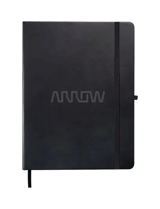 Leeman Black Tuscany Large Journal 7.5 x 9.875 w/Arrow Electronics Logo
