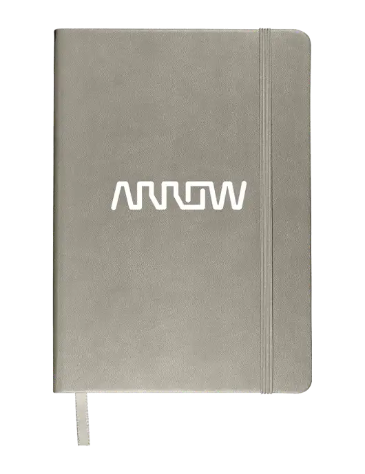 Leeman Light Medium Grey Tuscany Journal 5.75 x 8.25 w/Arrow Electronics Logo