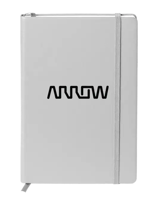Neoskin Silver Hard Cover Journal 5.75 x 8.375
 w/Arrow Electronics Logo