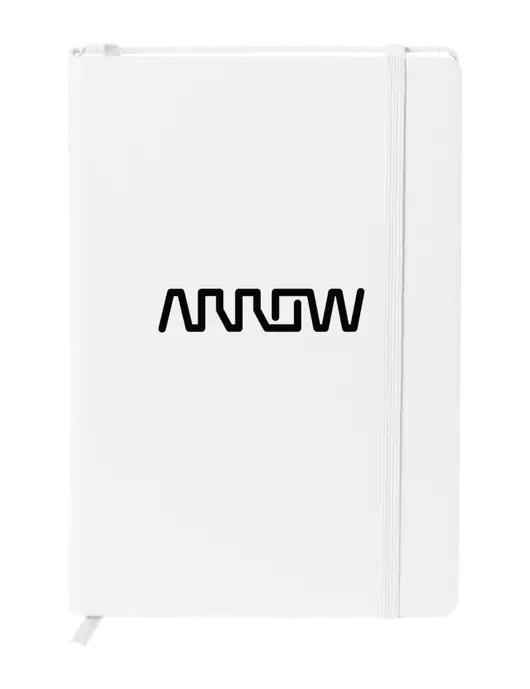 Neoskin White Hard Cover Journal 5.75 x 8.375
 w/Arrow Electronics Logo
