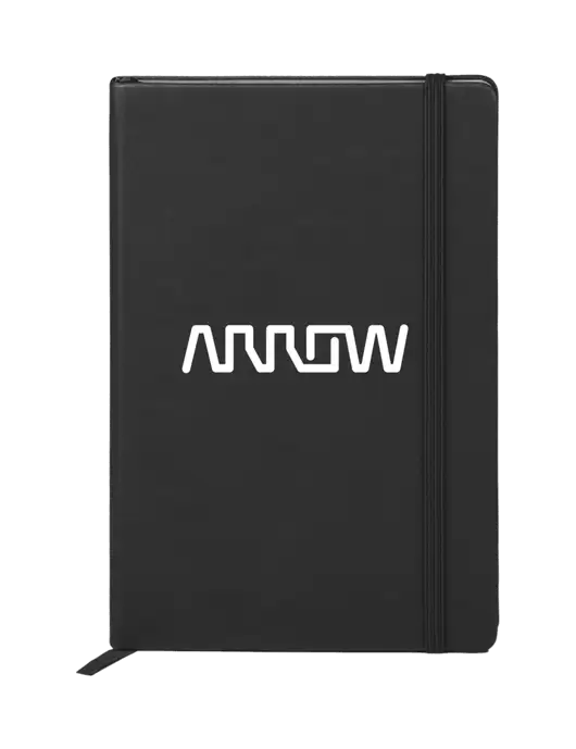 Neoskin Black Hard Cover Junior Journal, 3.75 x 5.625 w/Arrow Electronics Logo