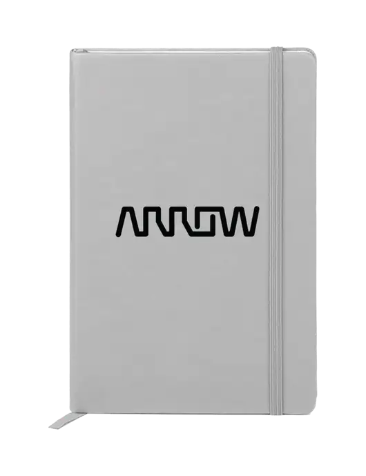 Neoskin Silver Hard Cover Junior Journal, 3.75 x 5.625 w/Arrow Electronics Logo