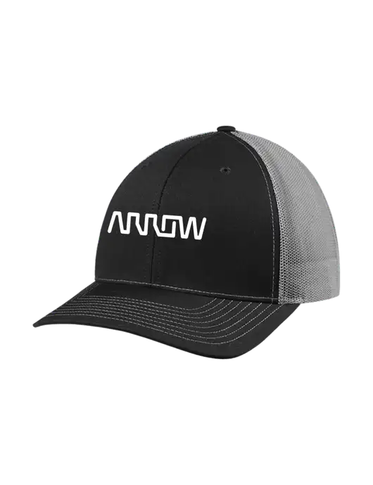 Richardson Adjustable Snapback Original 112 Trucker Cap Black w/Charcoal Mesh w/Arrow Electronics Logo