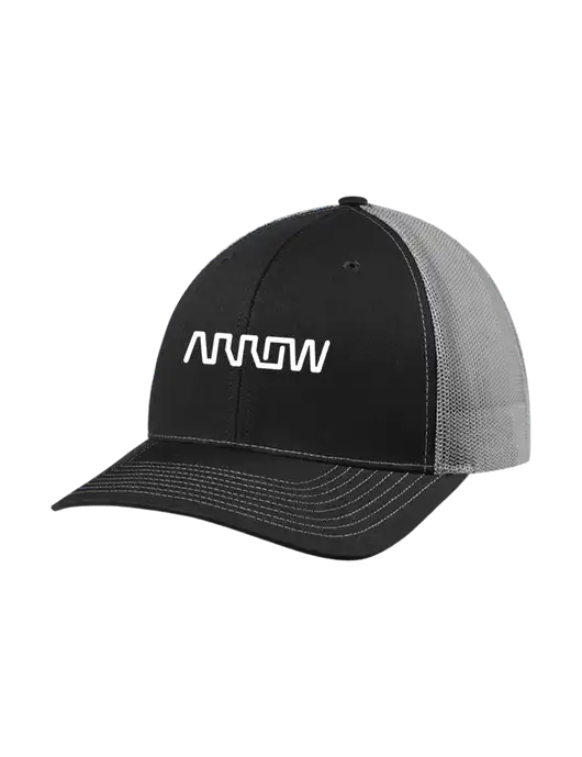 Richardson Adjustable Snapback Original 112 Trucker Cap Black w/Charcoal Mesh w/Arrow Electronics Logo