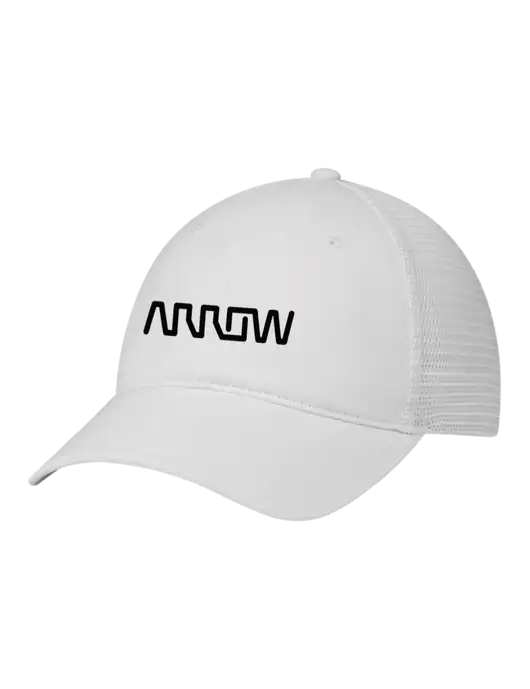 Richardson 111 Garment Washed Trucker Cap White w/White Mesh w/Arrow Electronics Logo