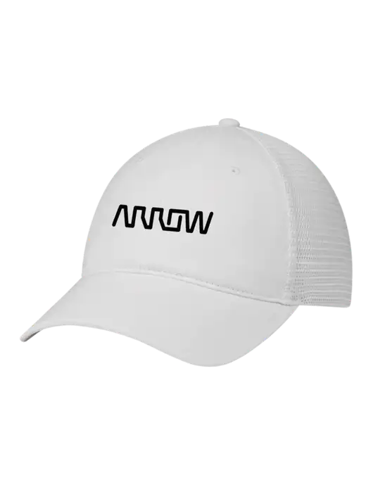 Richardson 111 Garment Washed Trucker Cap White w/White Mesh w/Arrow Electronics Logo