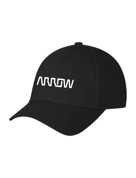 Black Structured Cap Hook & Loop w/Arrow Electronics Logo