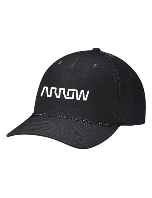 Richardson Laser Perf Performance Black/Black-Grey Rope Cap w/Arrow Electronics Logo