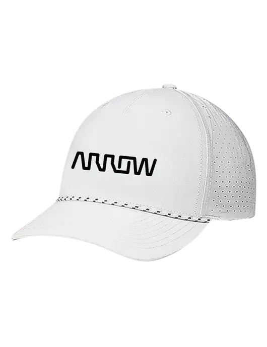 Richardson Laser Perf Performance White/White-Black Rope Cap w/Arrow Electronics Logo