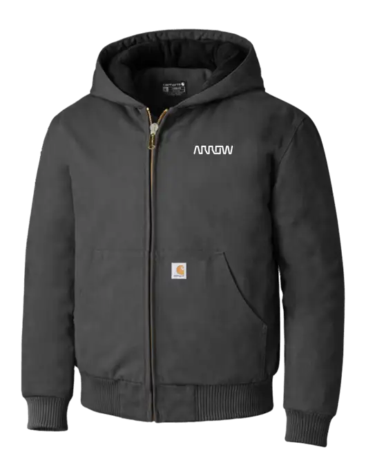 Carhartt Dark Grey Quilted-Flannel-Lined Duck Active Jacket w/Arrow Electronics Logo