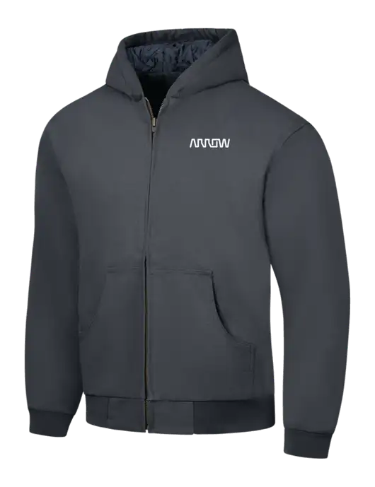 CornerStone Charcoal Duck Cloth Hooded Work Jacket w/Arrow Electronics Logo