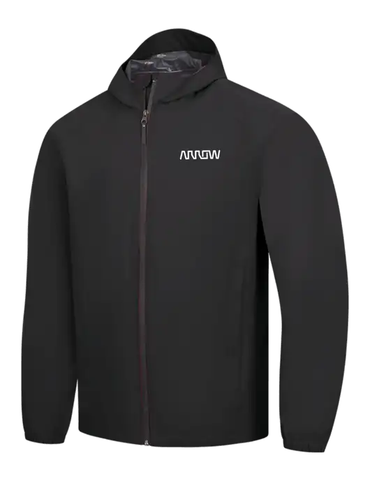 Black Essential Rain Jacket w/Arrow Electronics Logo