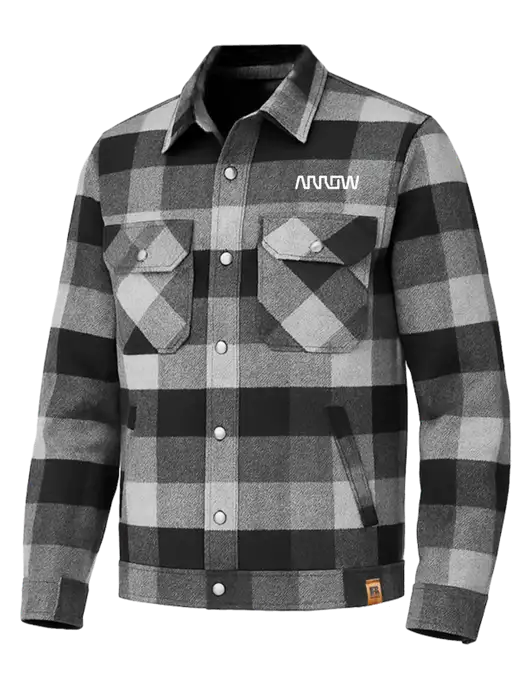 Russell Outdoors Black Plaid Basin Jacket w/Arrow Electronics Logo