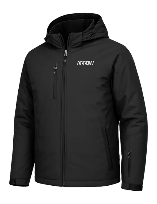 Cold Weather Vortex Black/ Black Waterproof 3-in-1 Jacket with Detachable Hood w/Arrow Electronics Logo, Arrow Electronics Logo