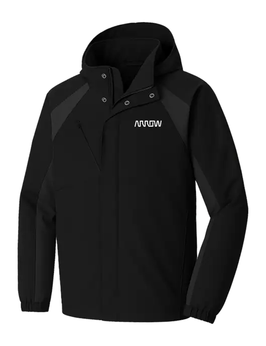 Waterproof Ranger Black/ Dark Grey Jacket with Detachable hood w/Arrow Electronics Logo