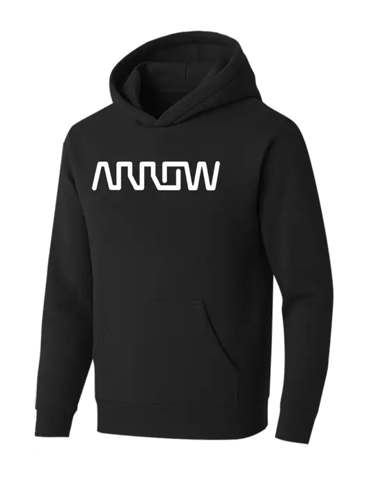 BELLA+CANVAS Black Sponge Fleece Pullover Hoodie w/Arrow Electronics Logo