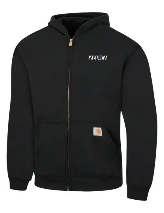 Carhartt Black Midweight Hooded Zip-Front Sweatshirt w/Arrow Electronics Logo