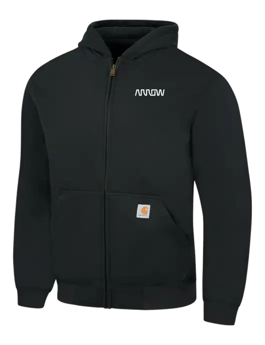 Carhartt Black Rain Defender Paxton Heavyweight Hooded Full Zip-Front Sweatshirt w/Arrow Electronics Logo