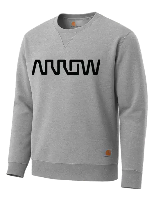 Carhartt Light Grey Heather Midweight Crewneck Sweatshirt w/Arrow Electronics Logo