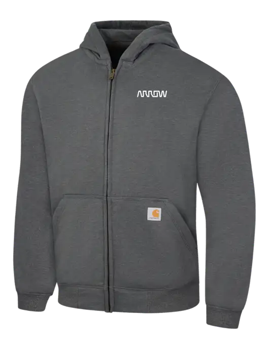 Carhartt Dark Grey Heather Rain Defender Paxton Heavyweight Hooded Zip-Front Sweatshirt w/Arrow Electronics Logo