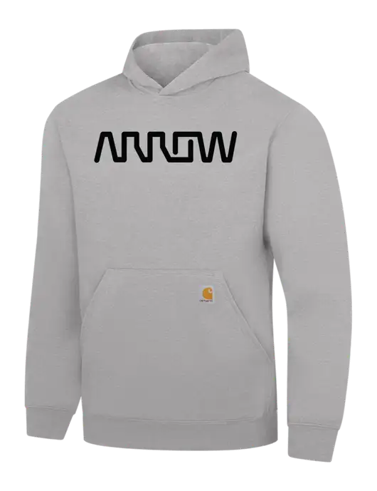 Carhartt Light Grey Heather Midweight Hooded Sweatshirt w/Arrow Electronics Logo