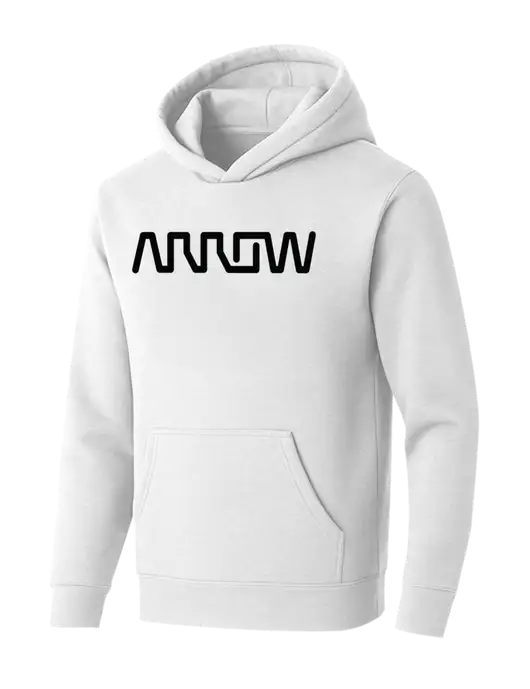 BELLA+CANVAS White Sponge Fleece Pullover Hoodie w/Arrow Electronics Logo