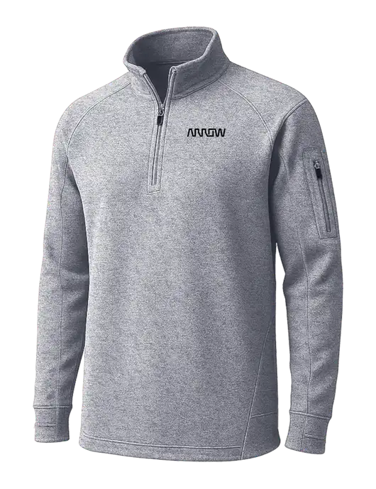 Grey Heather Tech Fleece 1/4 Zip Pullover w/Arrow Electronics Logo