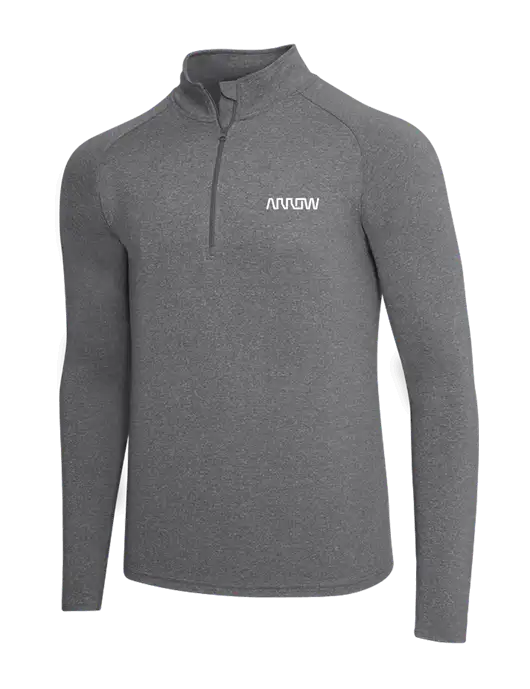 Dark Grey Heather Sport Wick Stretch 1/4 Zip Pullover w/Arrow Electronics Logo
