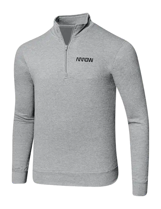 Light Heather Grey 8.5 oz Ring Spun 1/4 Zip Pullover Sweatshirt w/Arrow Electronics Logo
