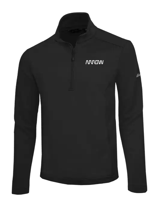 Eddie Bauer Black Smooth Mid Layer Fleece 1/2-Zip w/Arrow Electronics Logo