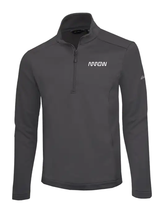 Eddie Bauer Dark Grey Smooth Mid Layer Fleece 1/2-Zip w/Arrow Electronics Logo