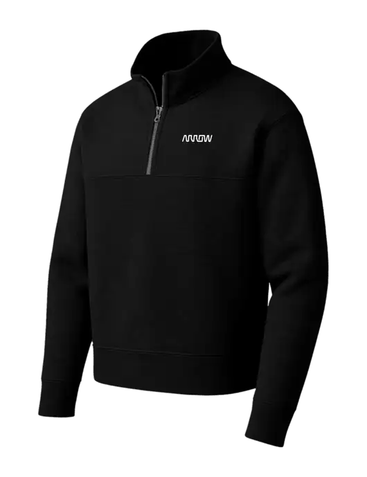 Mercer+Mettle Black Linear Texture Quarter Zip w/Arrow Electronics Logo