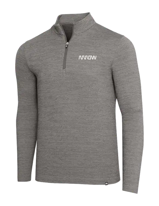 TravisMathew Medium Grey Heather Crestview 1/4 Zip w/Arrow Electronics Logo