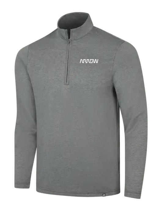 TravisMathew Dark Grey Heather Coveside ¼-Zip w/Arrow Electronics Logo