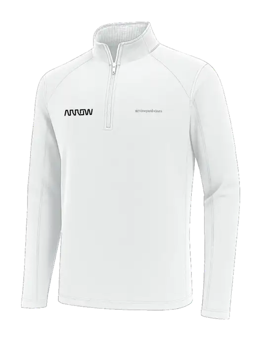 Vineyard Vines White Sankaty Quarter-Zip Pullover
 w/Arrow Electronics Logo