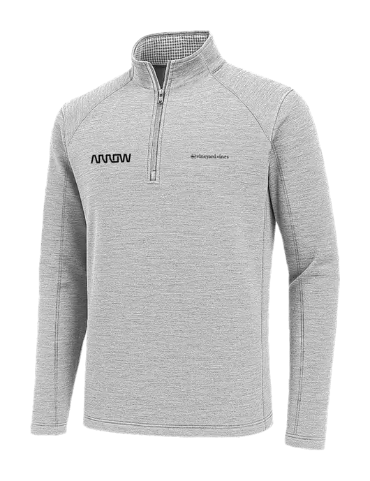 Vineyard Vines Light Grey Hather Sankaty Quarter-Zip Pullover
 w/Arrow Electronics Logo
