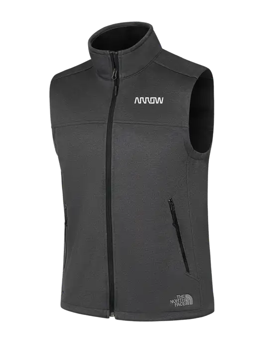 North Face Dark Grey Heather Ridgewall Soft Shell Vest w/Arrow Electronics Logo
