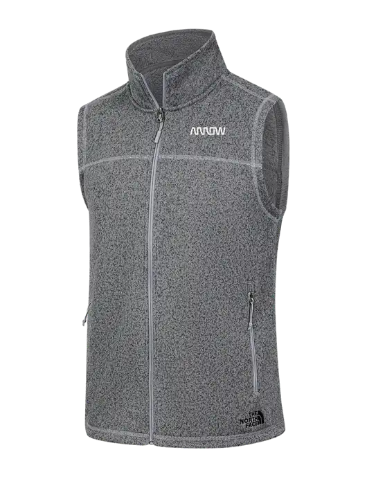 North Face Medium Grey Heather Sweater Fleece Vest w/Arrow Electronics Logo