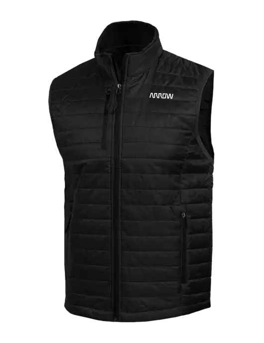 Packable Black Puffy Vest w/Arrow Electronics Logo