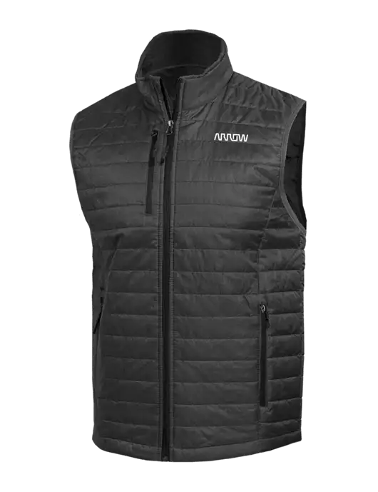 Packable Dark Grey Puffy Vest w/Arrow Electronics Logo