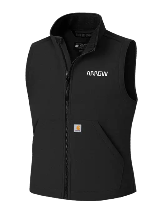 Carhartt Rain Defender Black Soft Shell Vest w/Arrow Electronics Logo