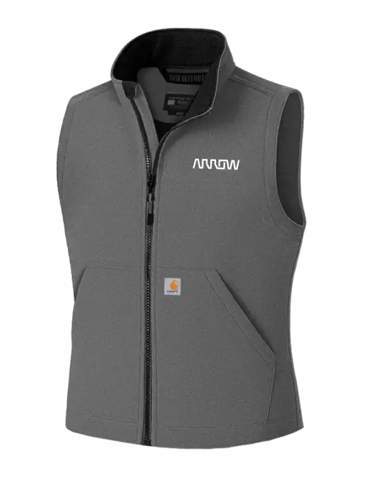 Carhartt Rain Defender Dark Medium Grey Soft Shell Vest w/Arrow Electronics Logo