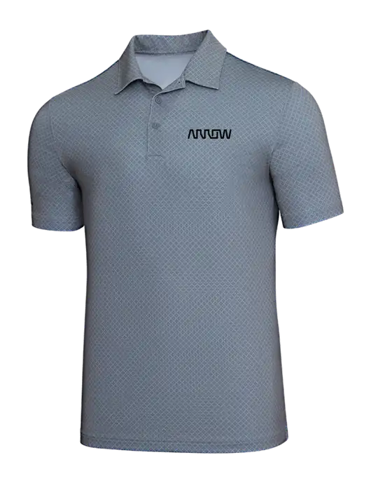 Adidas Light Grey Three Diamond Dot Print Polo w/Arrow Electronics Logo