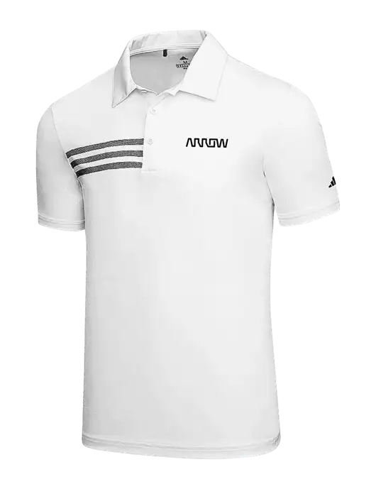 Adidas White 3 Stripes Chest Polo w/Arrow Electronics Logo