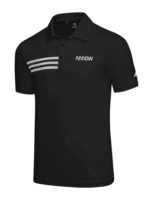 Adidas Black 3 Stripes Chest Polo w/Arrow Electronics Logo