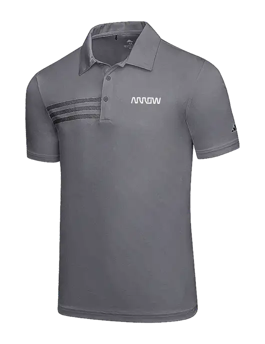 Adidas Medium Grey 3 Stripes Chest Polo w/Arrow Electronics Logo