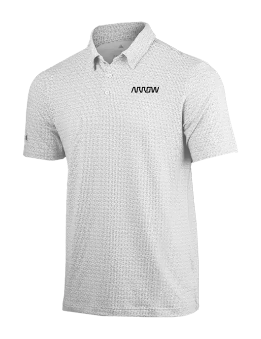 Adidas White Printed Blend Polo w/Arrow Electronics Logo